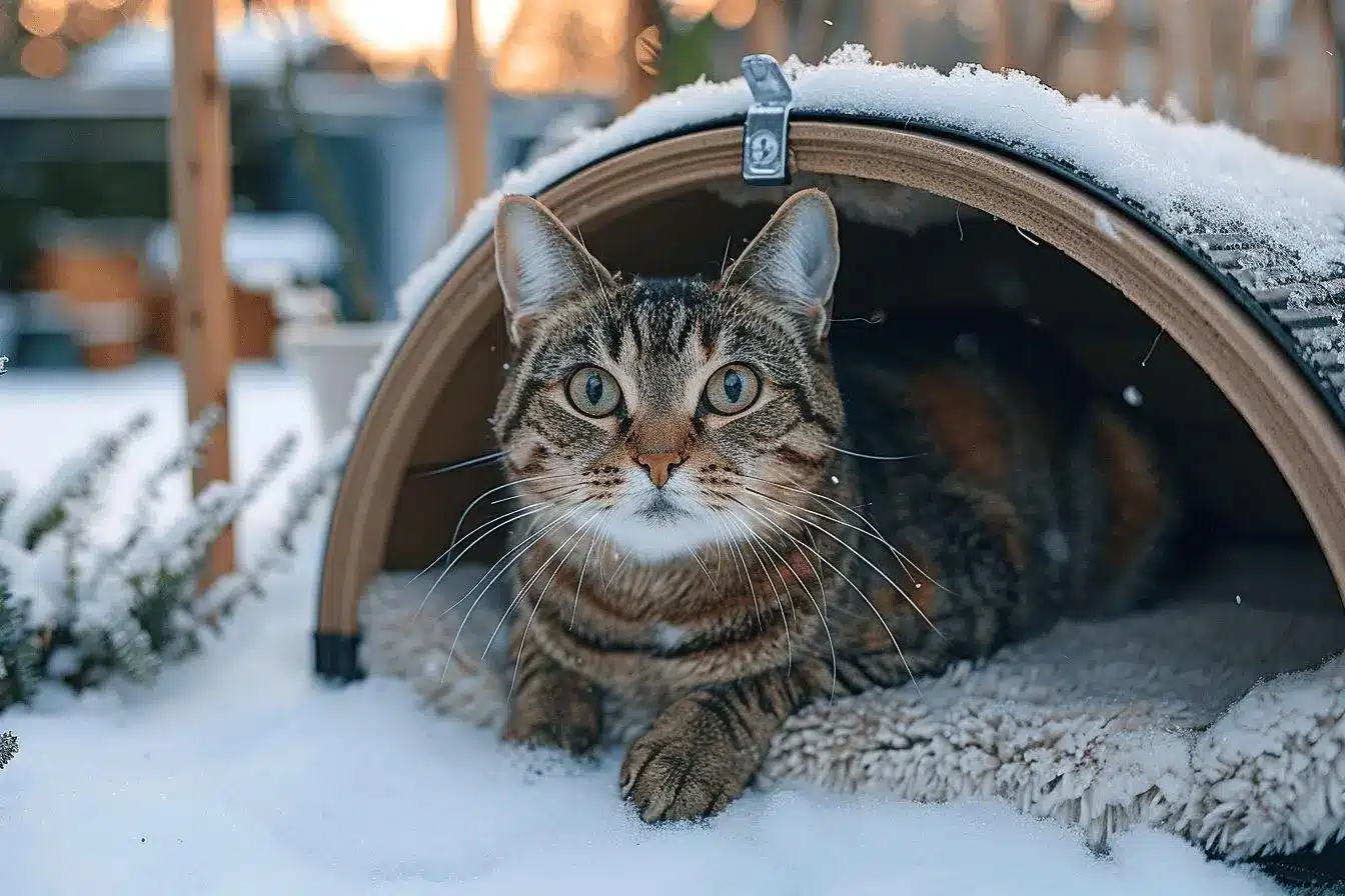 Niche Extérieure Pour Chat - Abri Résistant Intempéries Hiver/Été - Confortable Pour Chats Errants Et Domestiques - Taille S/M - 6